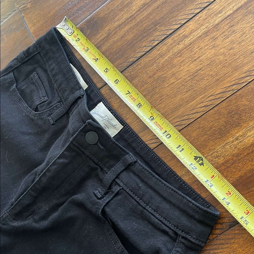2 Universal Thread black high rise slim straight denim jeans size 4/27S & 4/27R - Picture 11 of 16